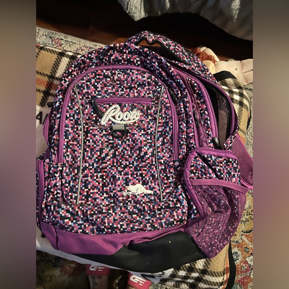 💥 5 for $15 Roots Colorful Backpack with Purple Highlights - Picture 2 of 5